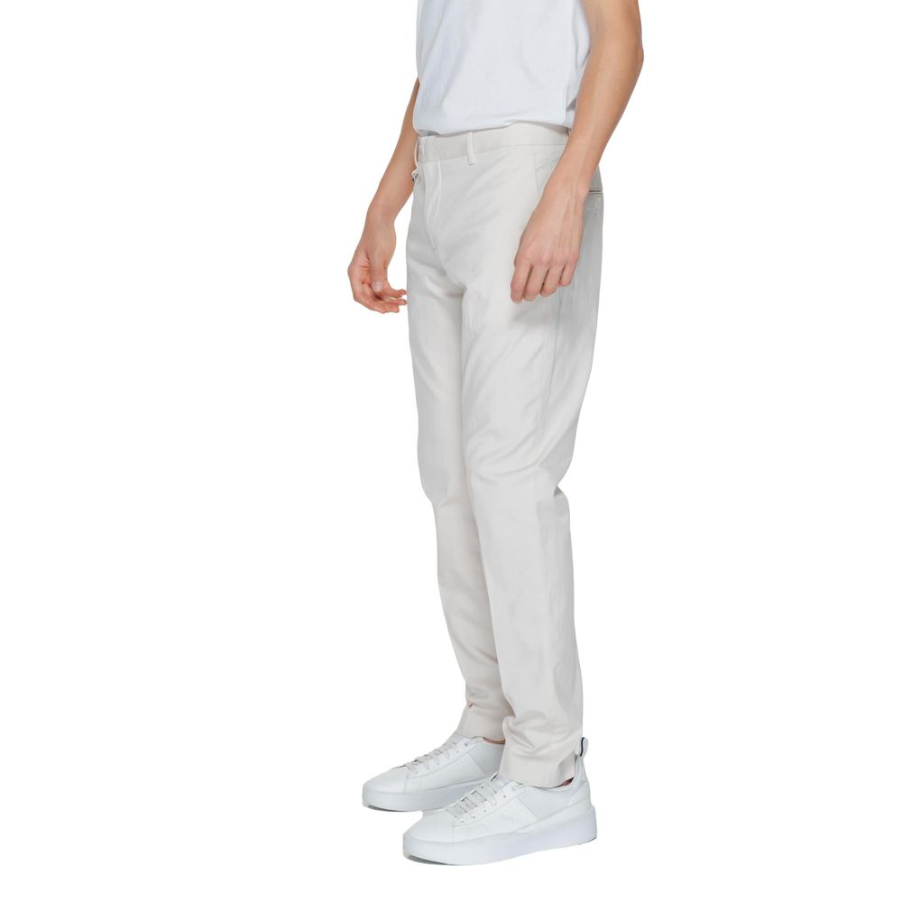 Beige Baumwolljeans und Hose