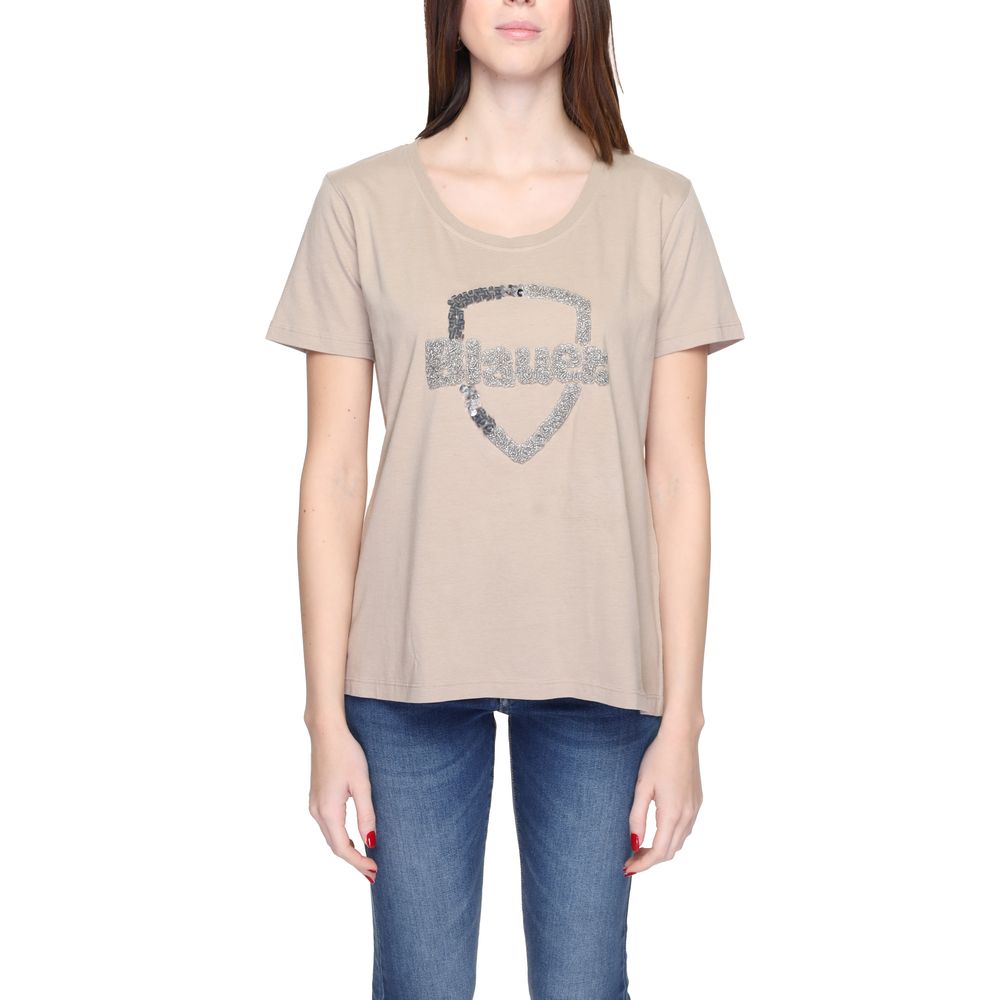 Top e T-shirt in cotone beige