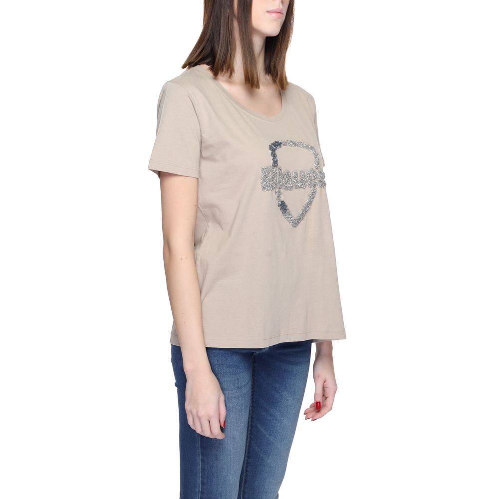 Beige Baumwolltops &amp; T-Shirts