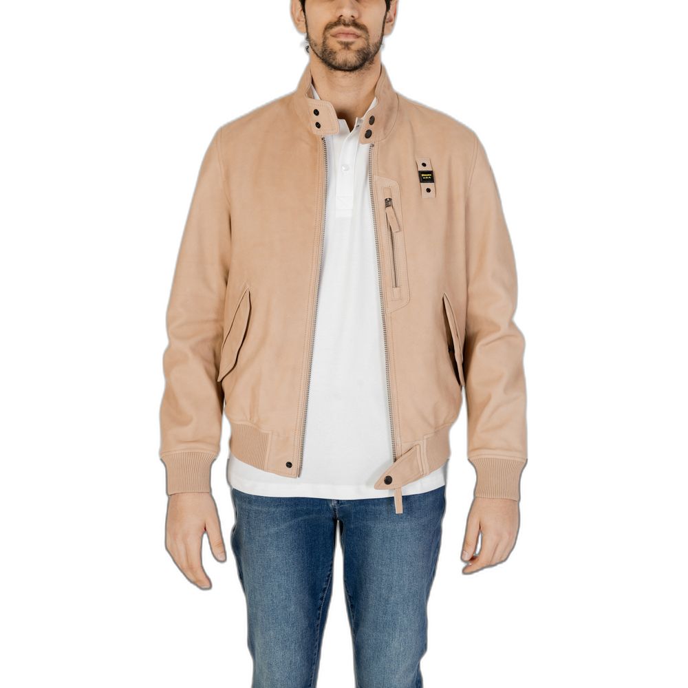 beige Lederjacke