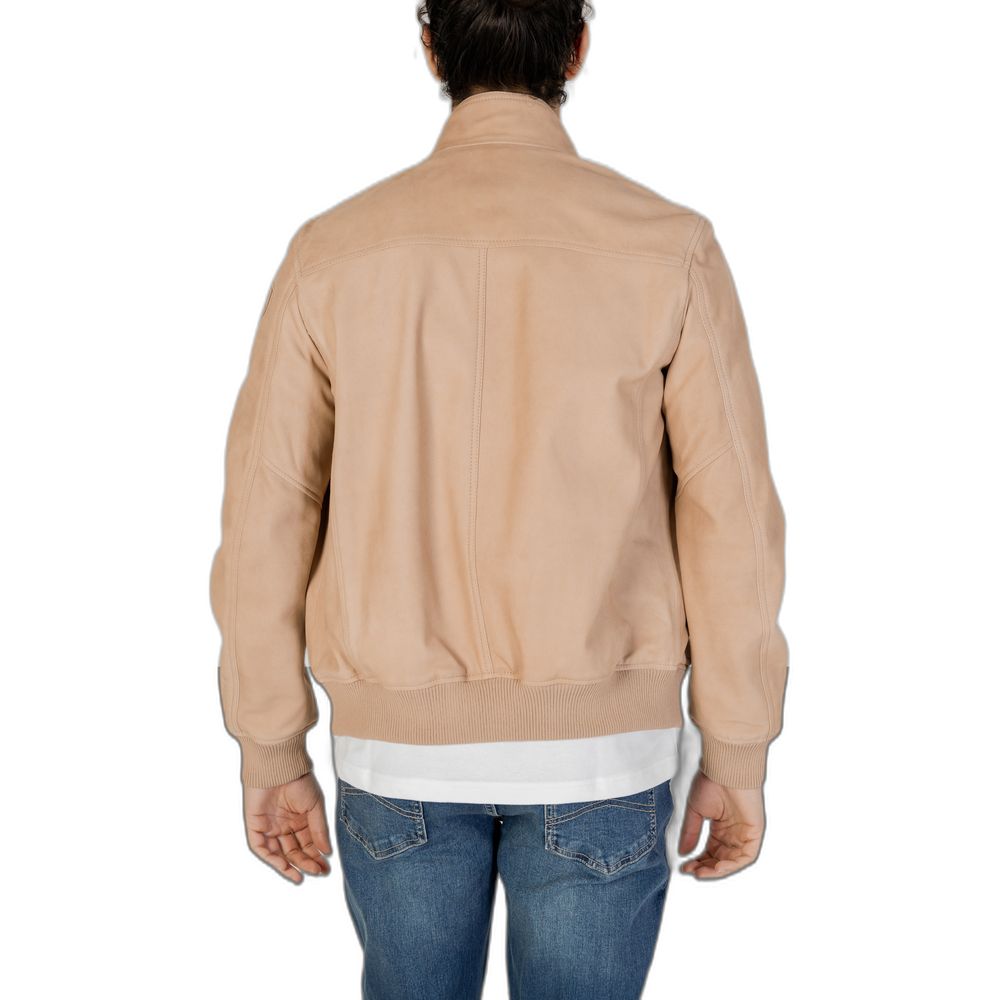 beige Lederjacke