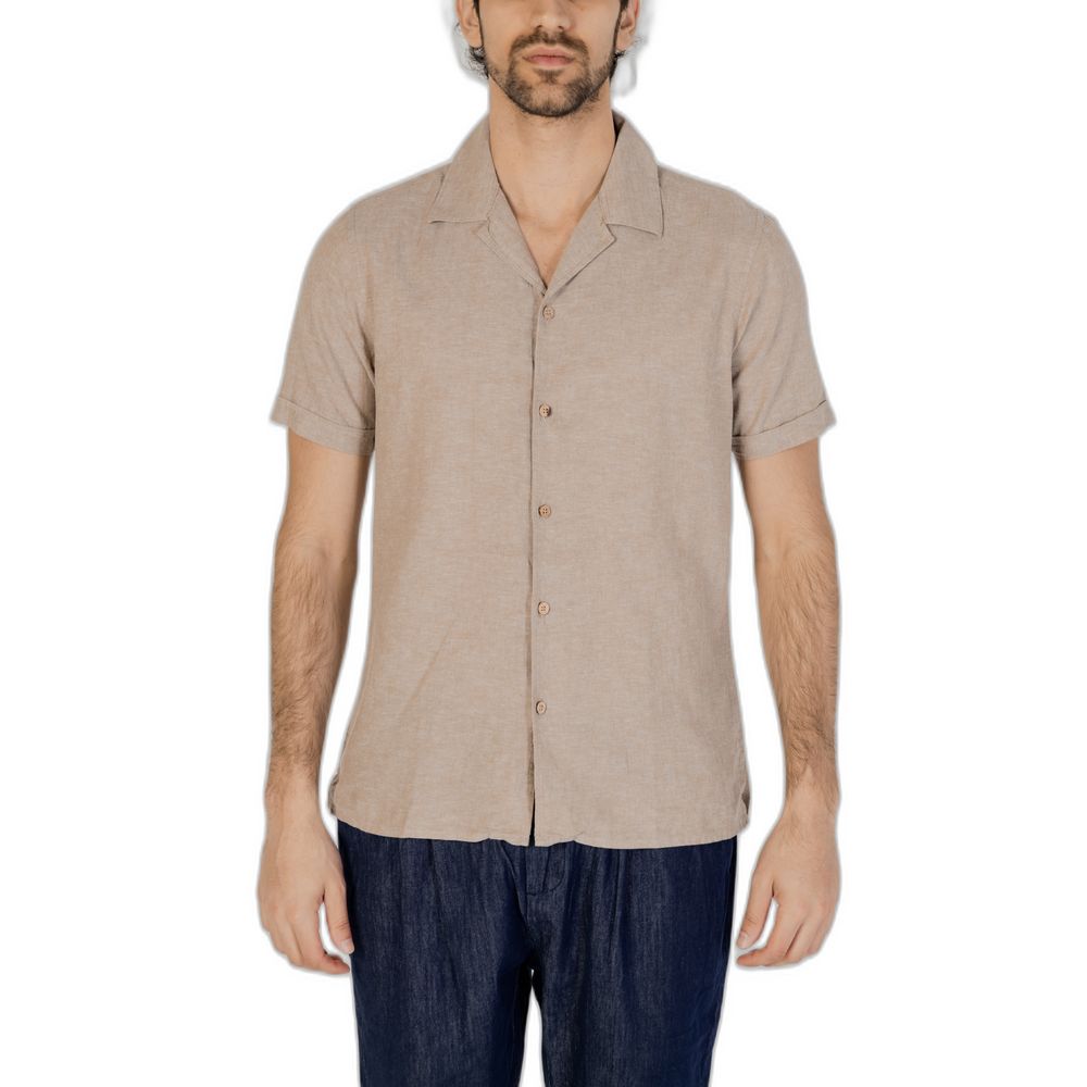 Camicia in lino beige