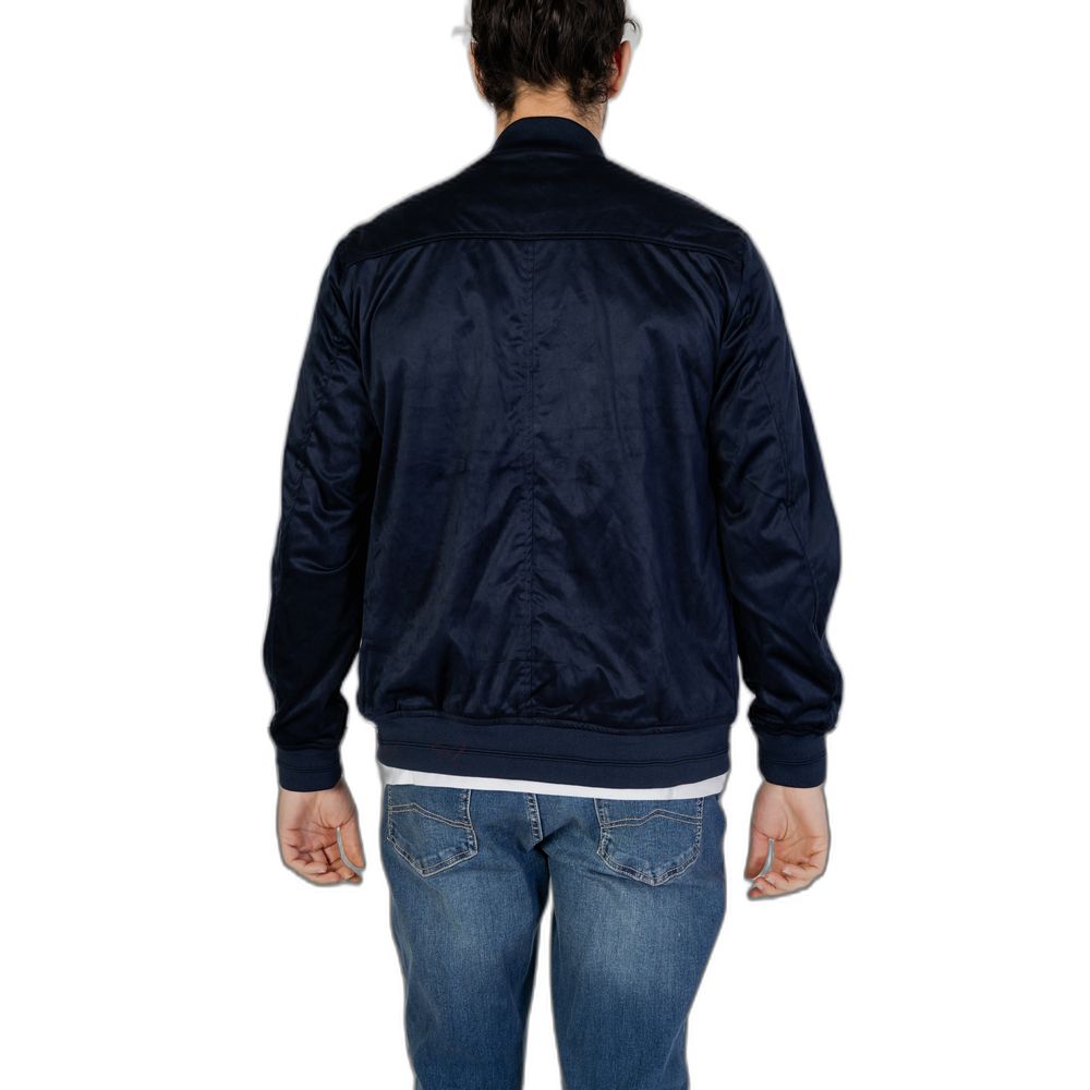 Blaue Polyesterjacke