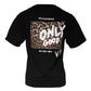 Black Amore Print Cotton Crew Neck T-shirt