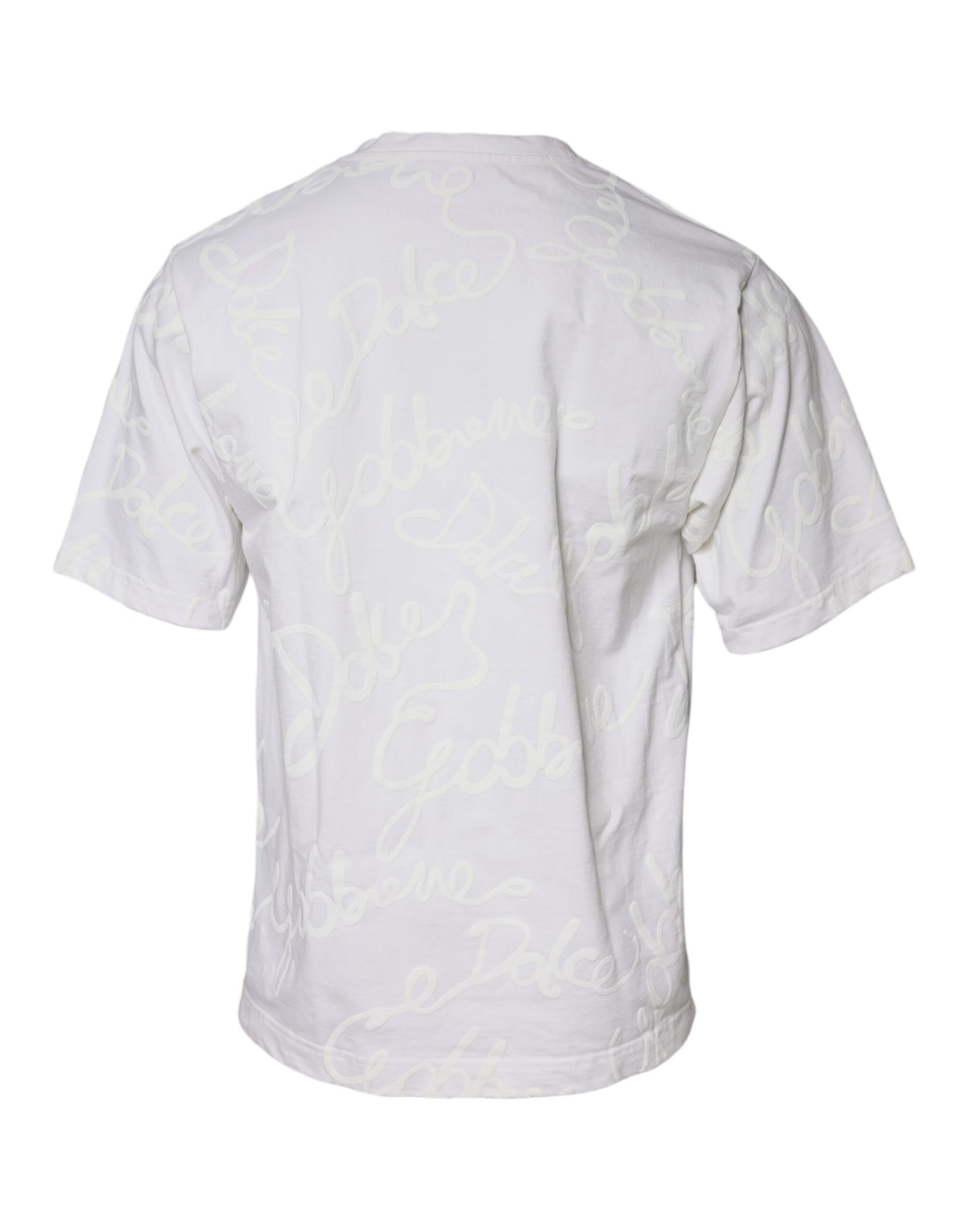 Weißes Baumwoll-T-Shirt mit Rundhalsausschnitt und Logo-Print