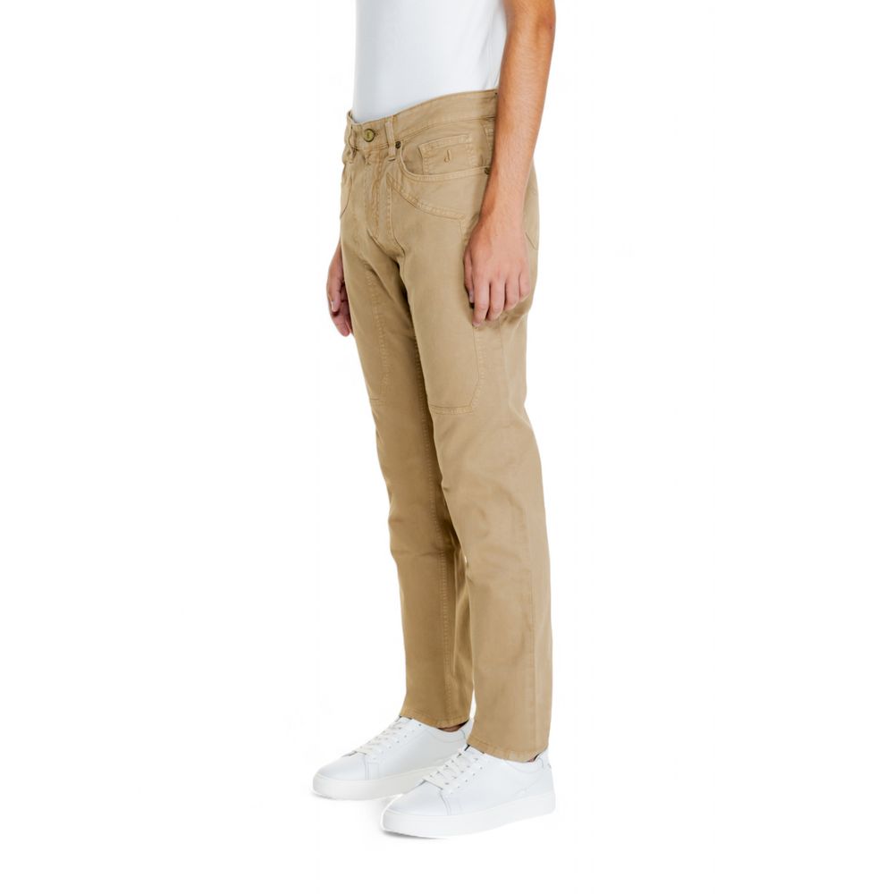 Beige Baumwolljeans und Hose