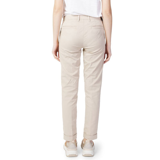 Beige Baumwolljeans und Hose