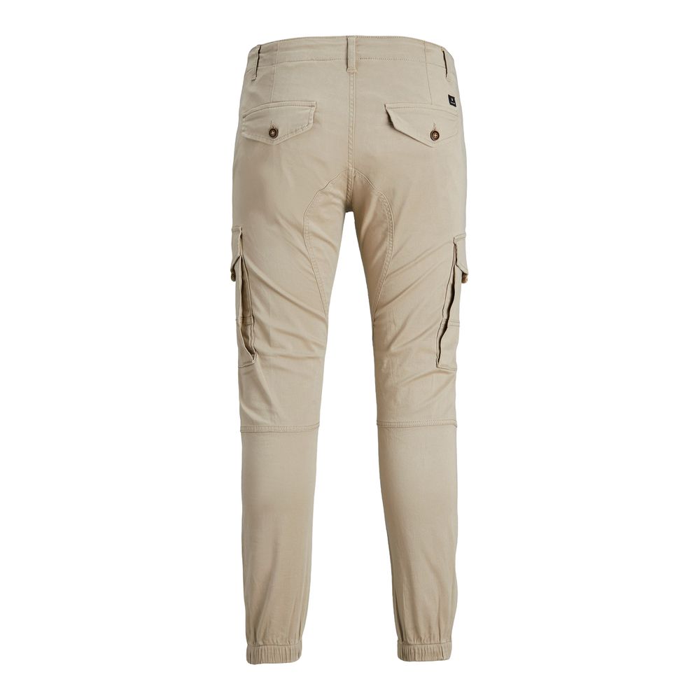 Beige Baumwolljeans und Hose