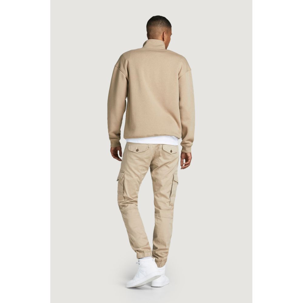 Beige Baumwolljeans und Hose