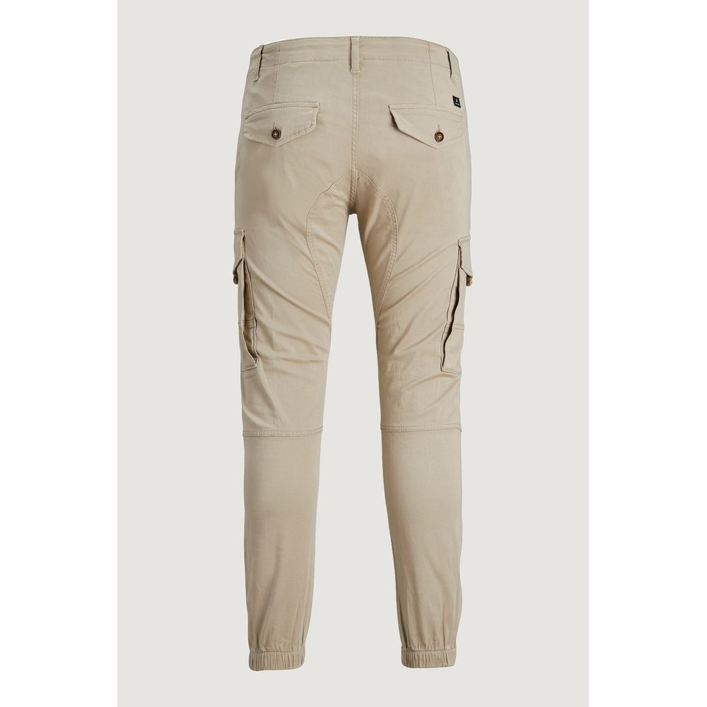 Beige Baumwolljeans und Hose