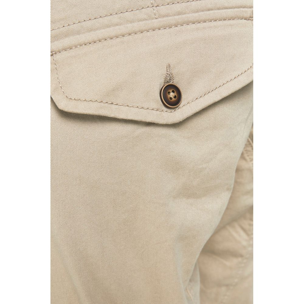 Beige Baumwolljeans und Hose