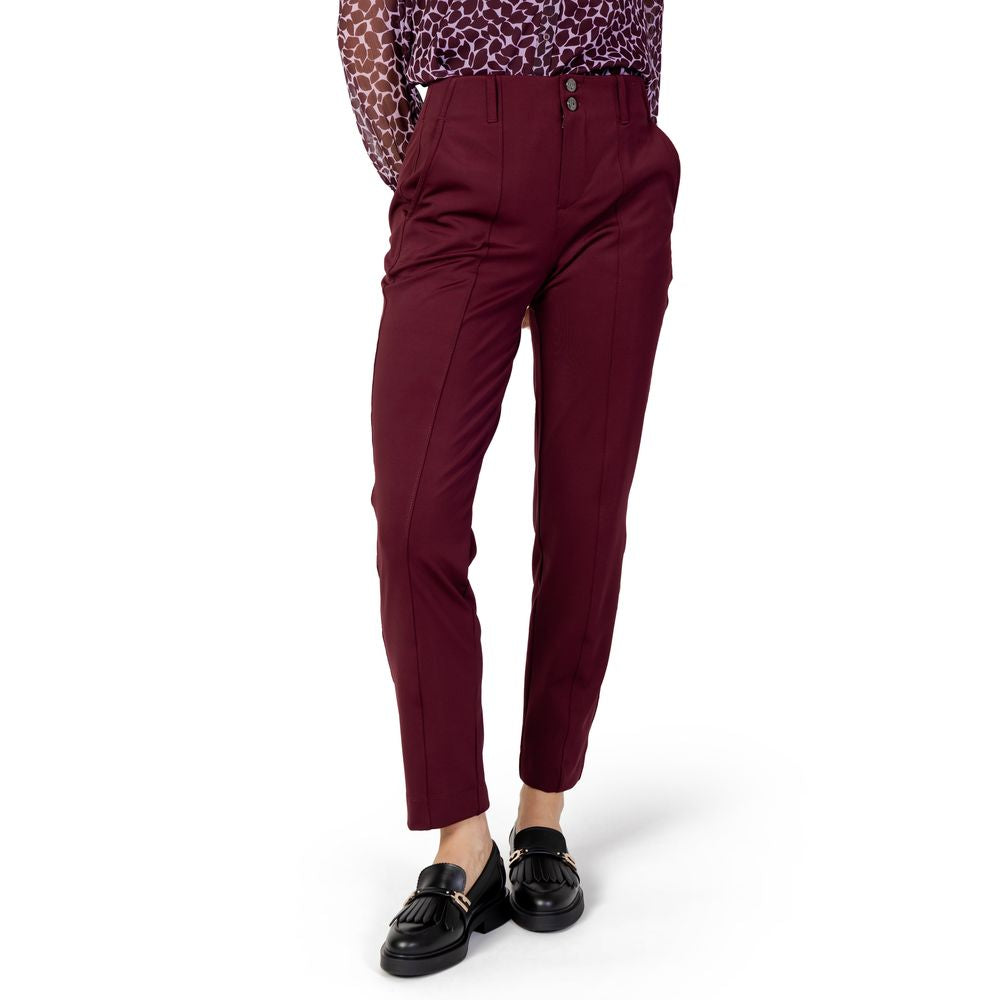 Jeans e pantaloni in poliestere bordeaux