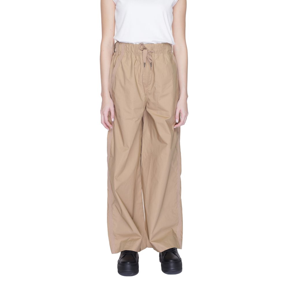 Beige Baumwolljeans und Hose