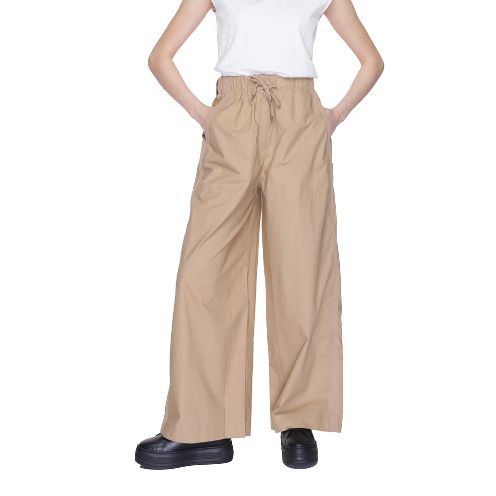 Beige Baumwolljeans und Hose