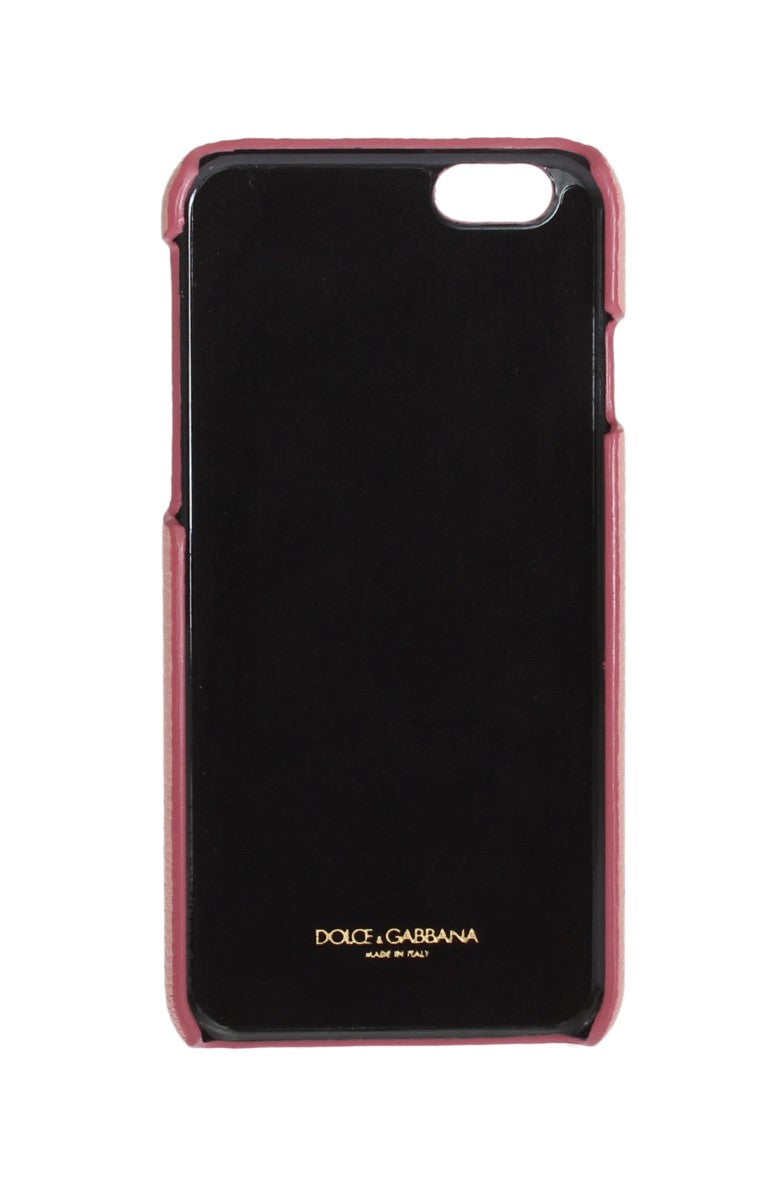 Custodia per iPhone in pelle rosa chic con cristalli