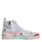 Dolce & Gabbana White Portofino Graffiti High Top Men Sneakers Shoes
