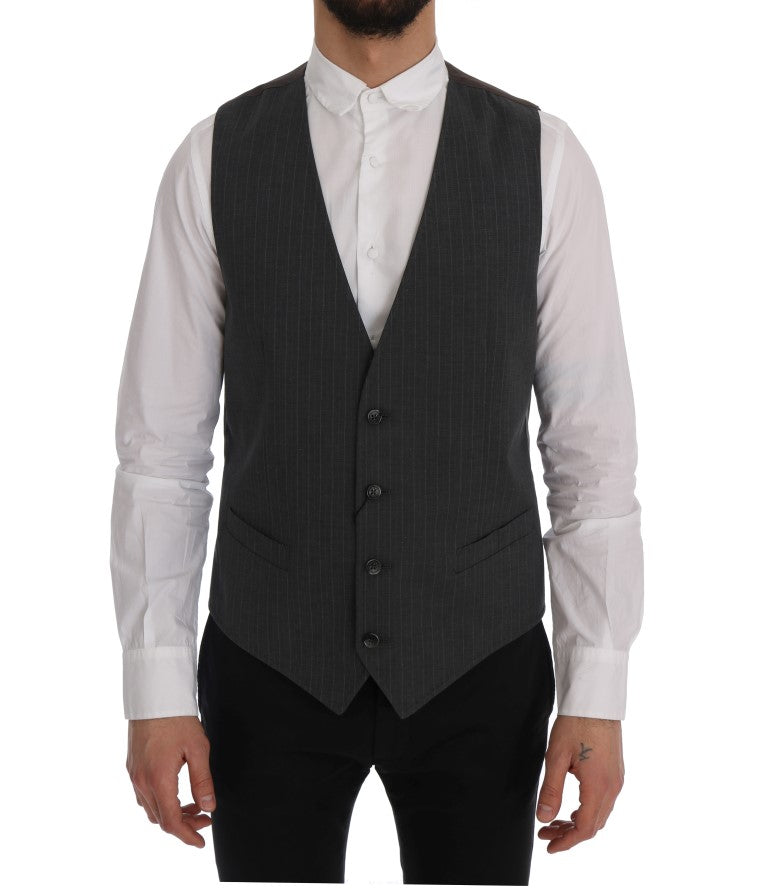 Elegante gilet grigio a righe