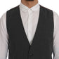 Elegante gilet grigio a righe