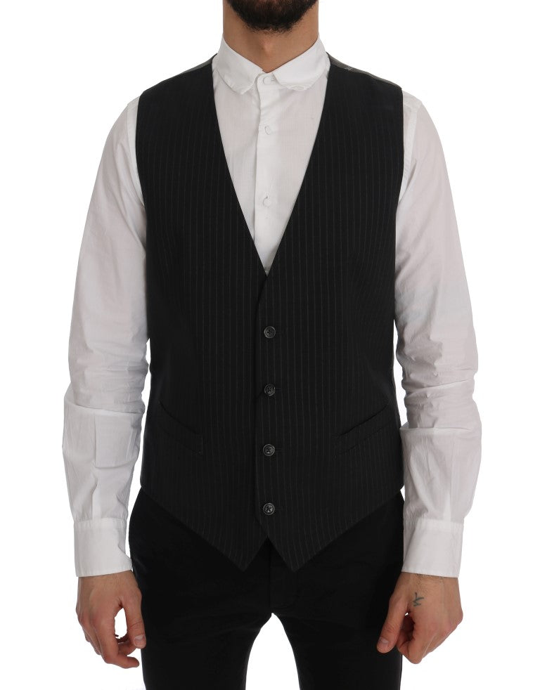 Elegante gilet grigio a righe