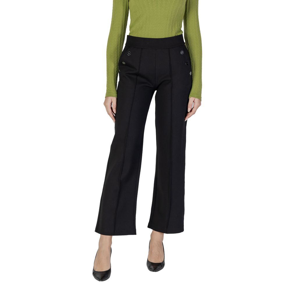 Schwarze Viskose-Jeans und -Hose