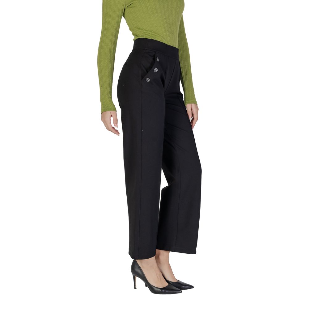 Schwarze Viskose-Jeans und -Hose
