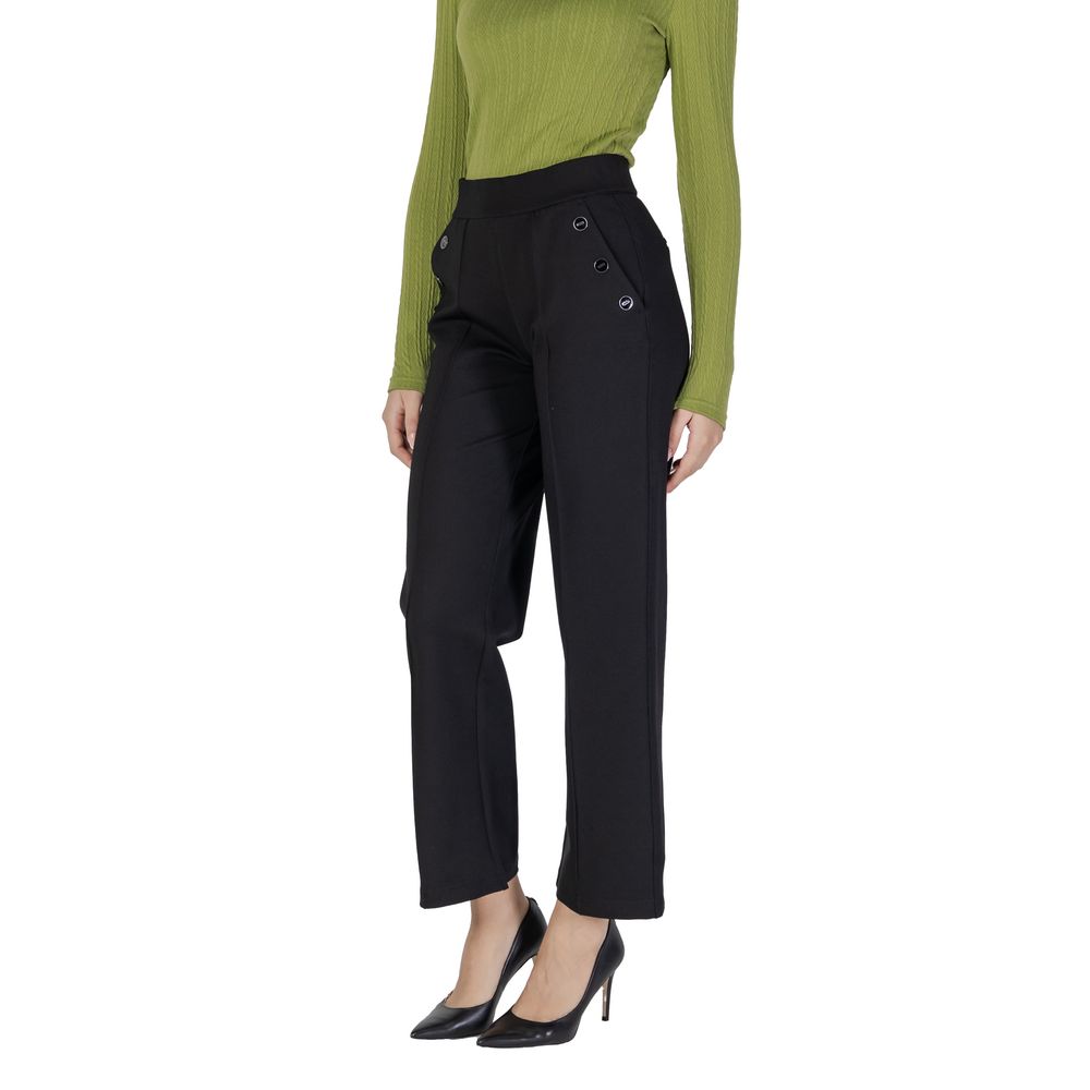 Schwarze Viskose-Jeans und -Hose