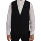 Sleek Striped Wool Blend Waistcoat Vest