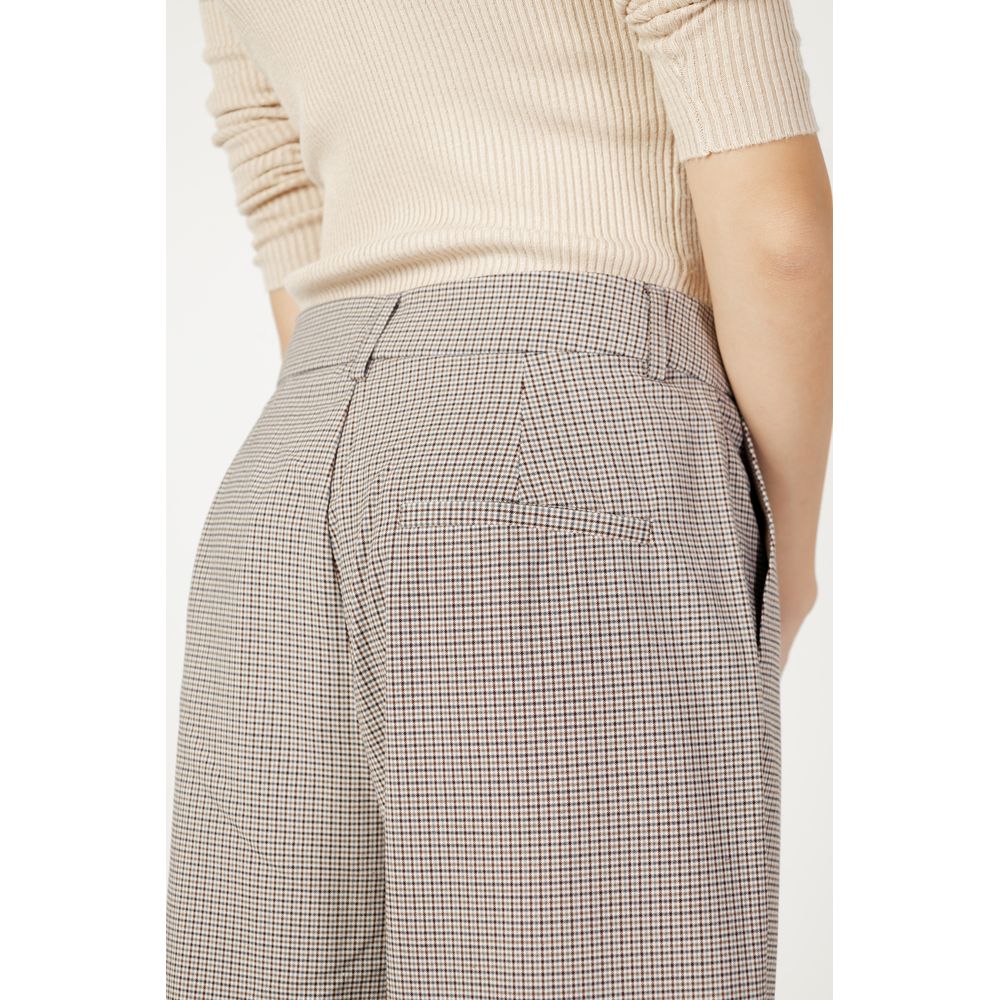 Beige Polyester Jeans &amp; Hose