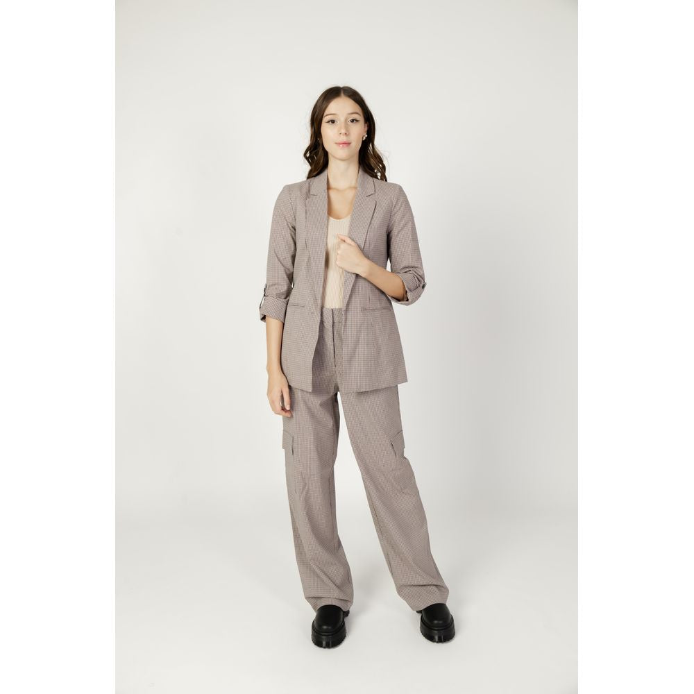 Beige Polyester Jeans &amp; Hose
