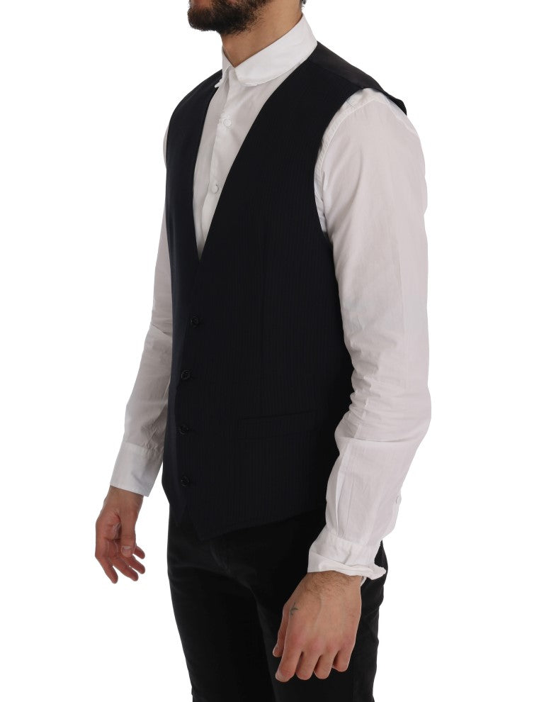 Elegante Weste aus gestreifter Wollmischung