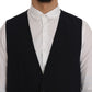 Sleek Striped Wool Blend Waistcoat Vest