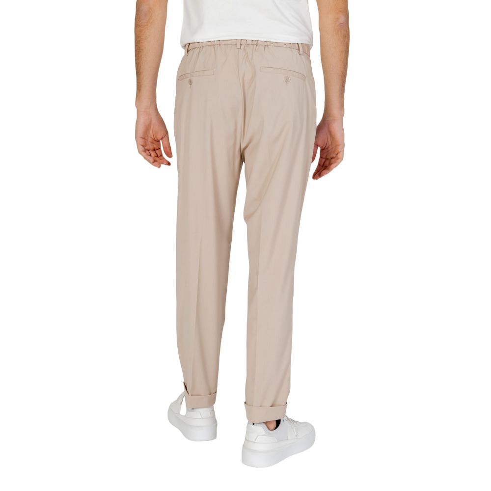 Beige Polyester Jeans &amp; Hose