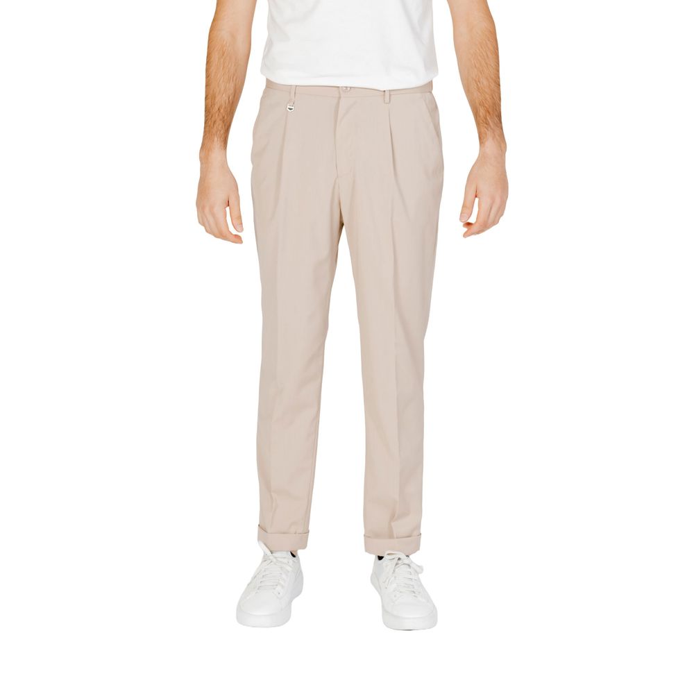 Beige Polyester Jeans &amp; Hose