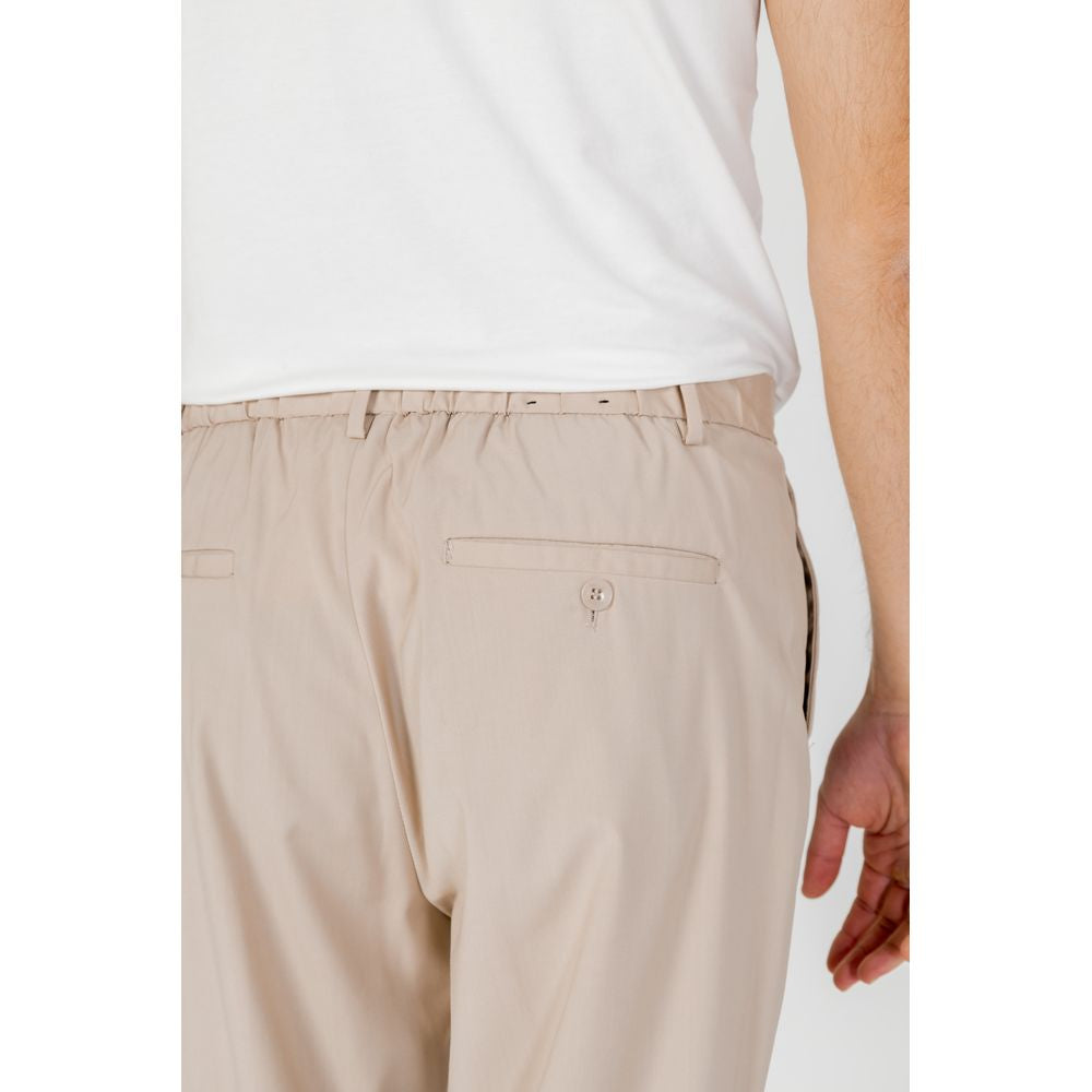 Beige Polyester Jeans &amp; Hose