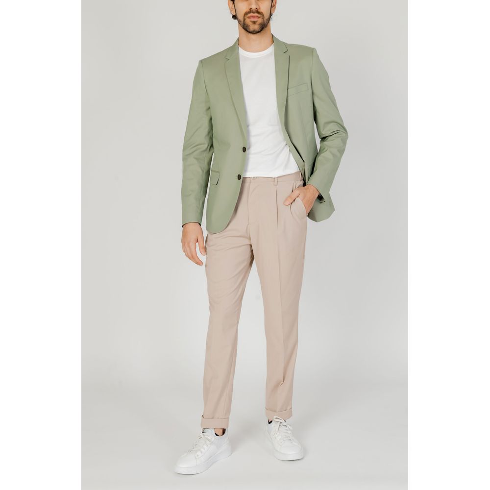 Beige Polyester Jeans &amp; Hose