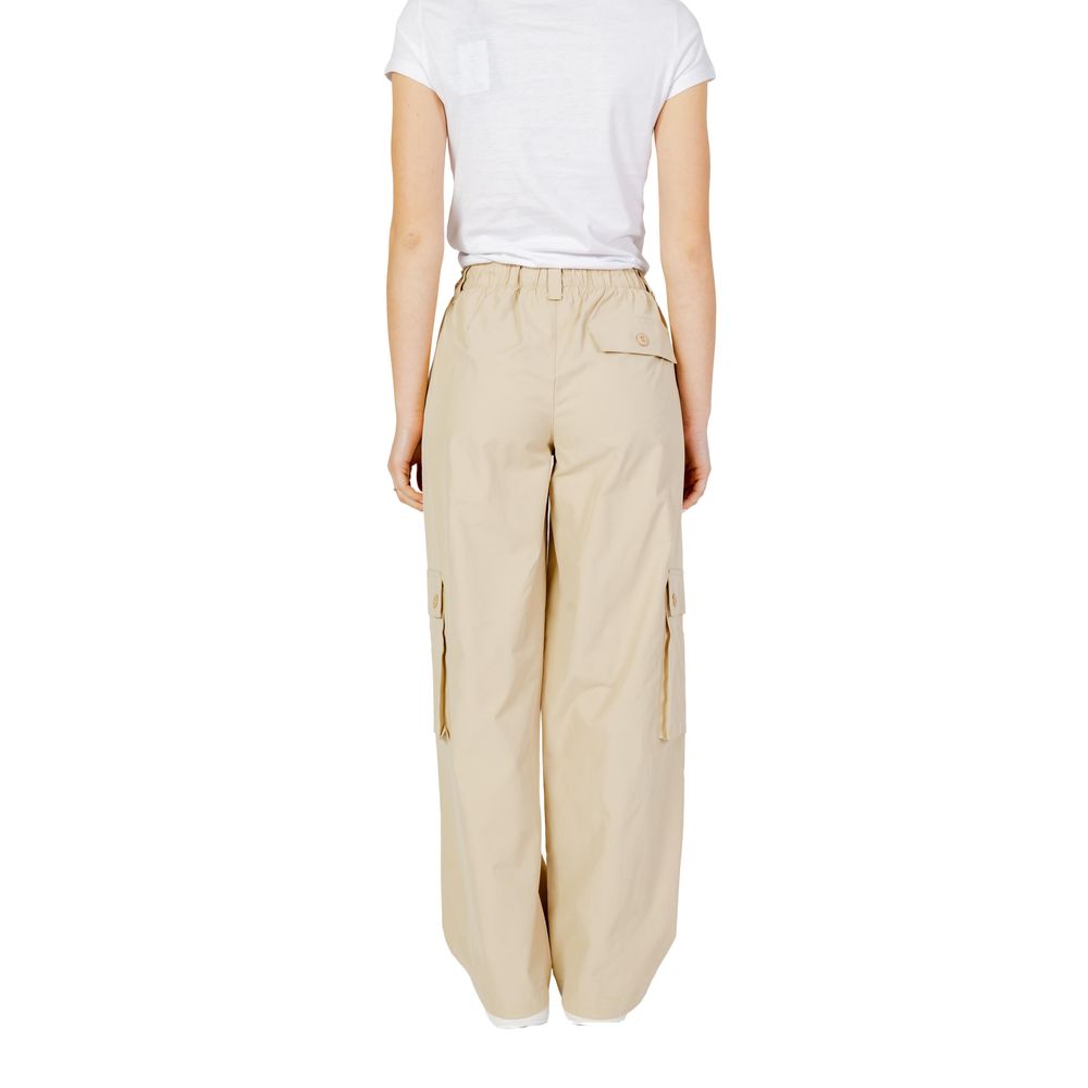 Beige Baumwolljeans und Hose