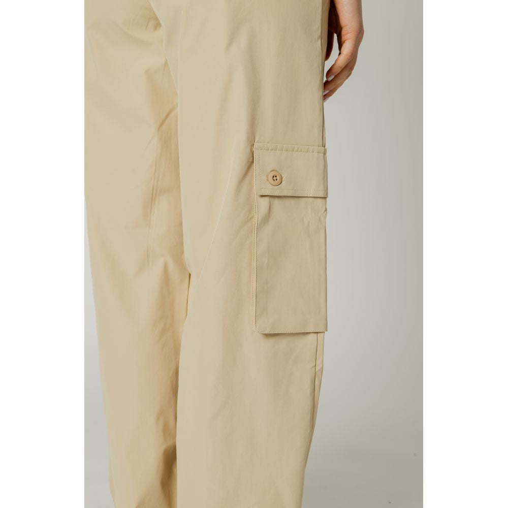 Beige Baumwolljeans und Hose