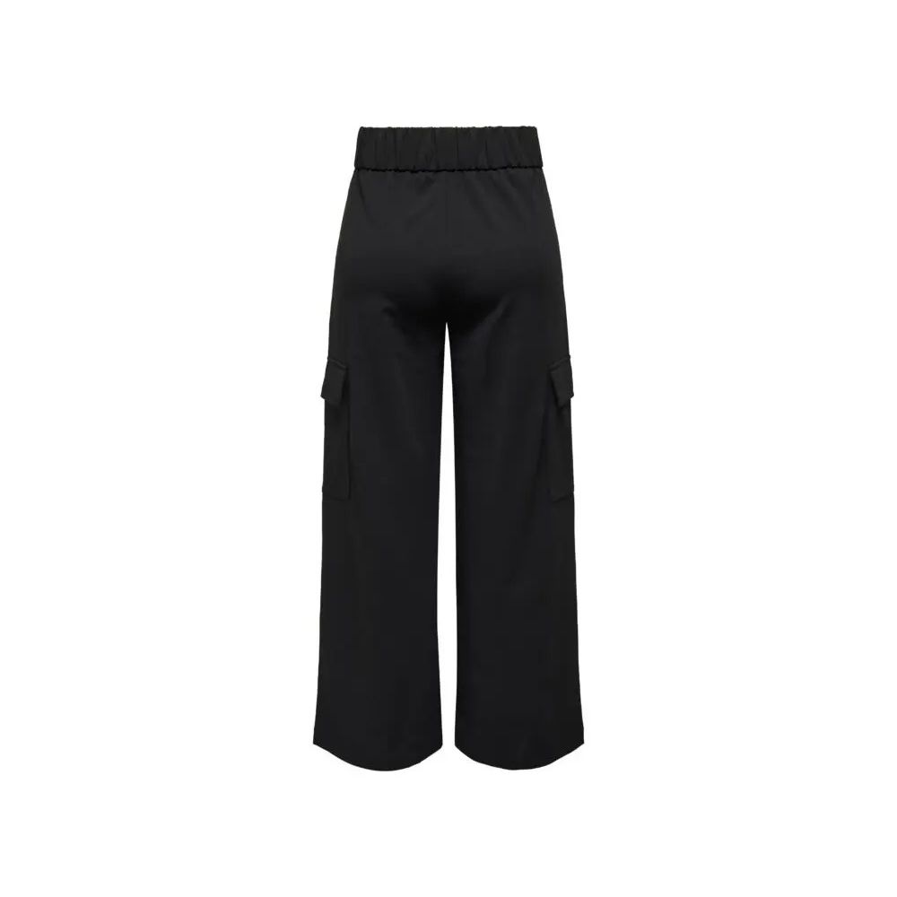 Schwarze Polyesterjeans und -hose