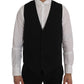 Sleek Black Single-Breasted Waistcoat