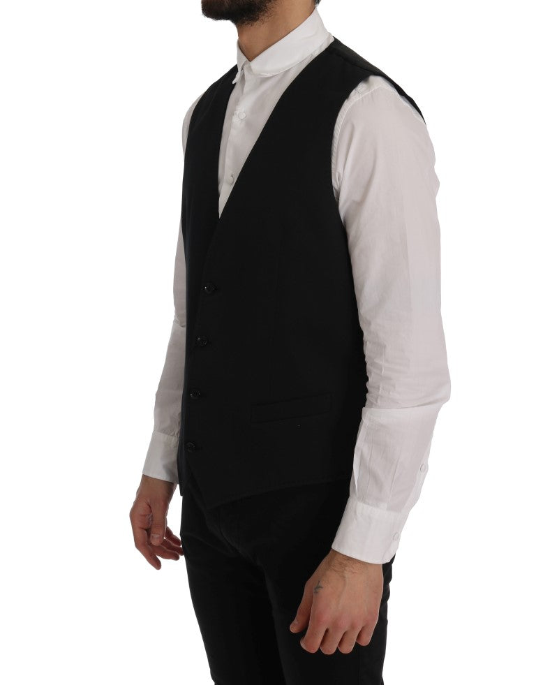 Elegante schwarze einreihige Weste