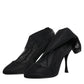 Dolce & Gabbana Black Silk Stretch Mesh Sock Boots Shoes