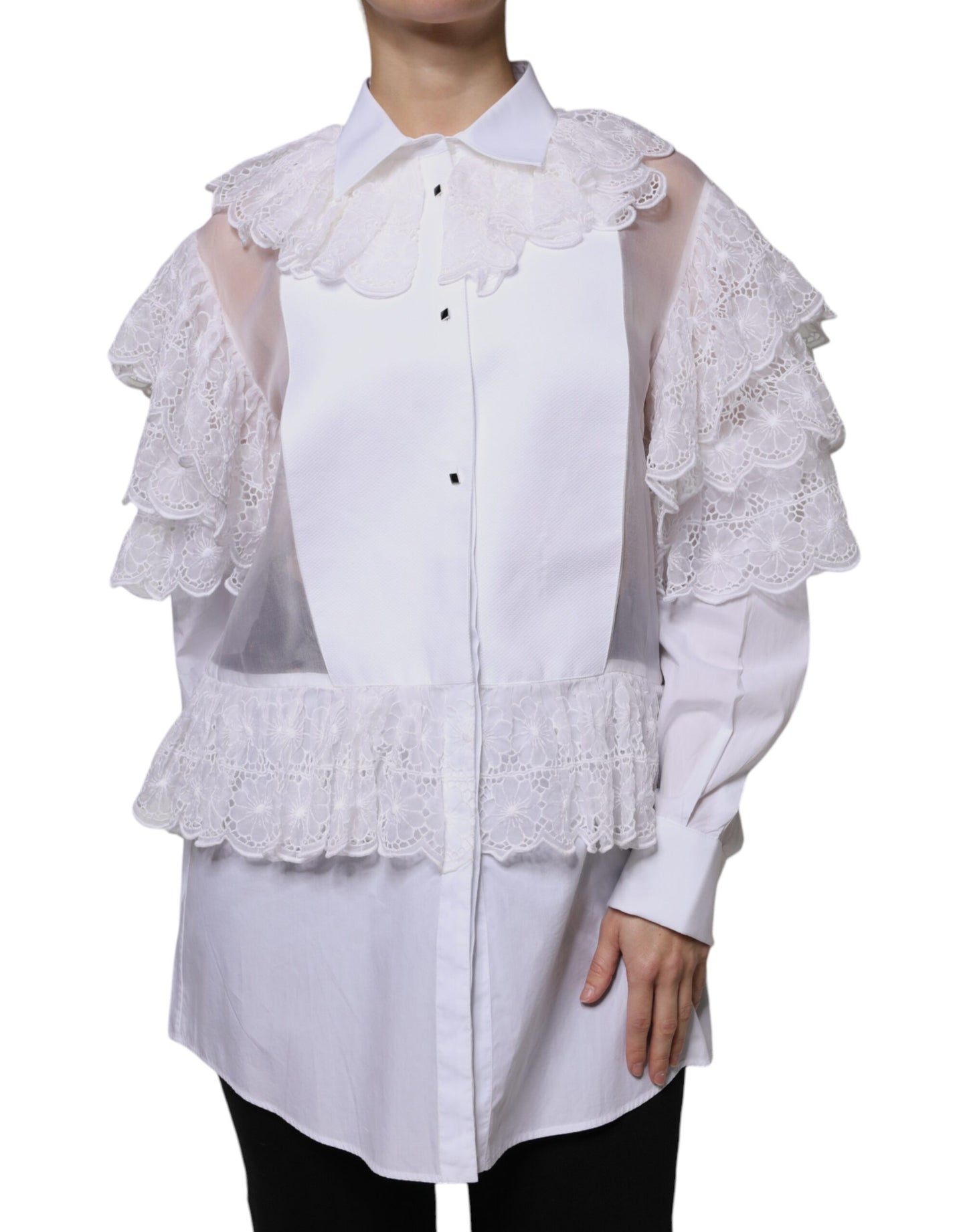 Camicia in popeline di cotone bianco, camicetta e top