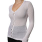 Maglione cardigan bianco in seta con bottoni