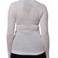 Maglione cardigan bianco in seta con bottoni