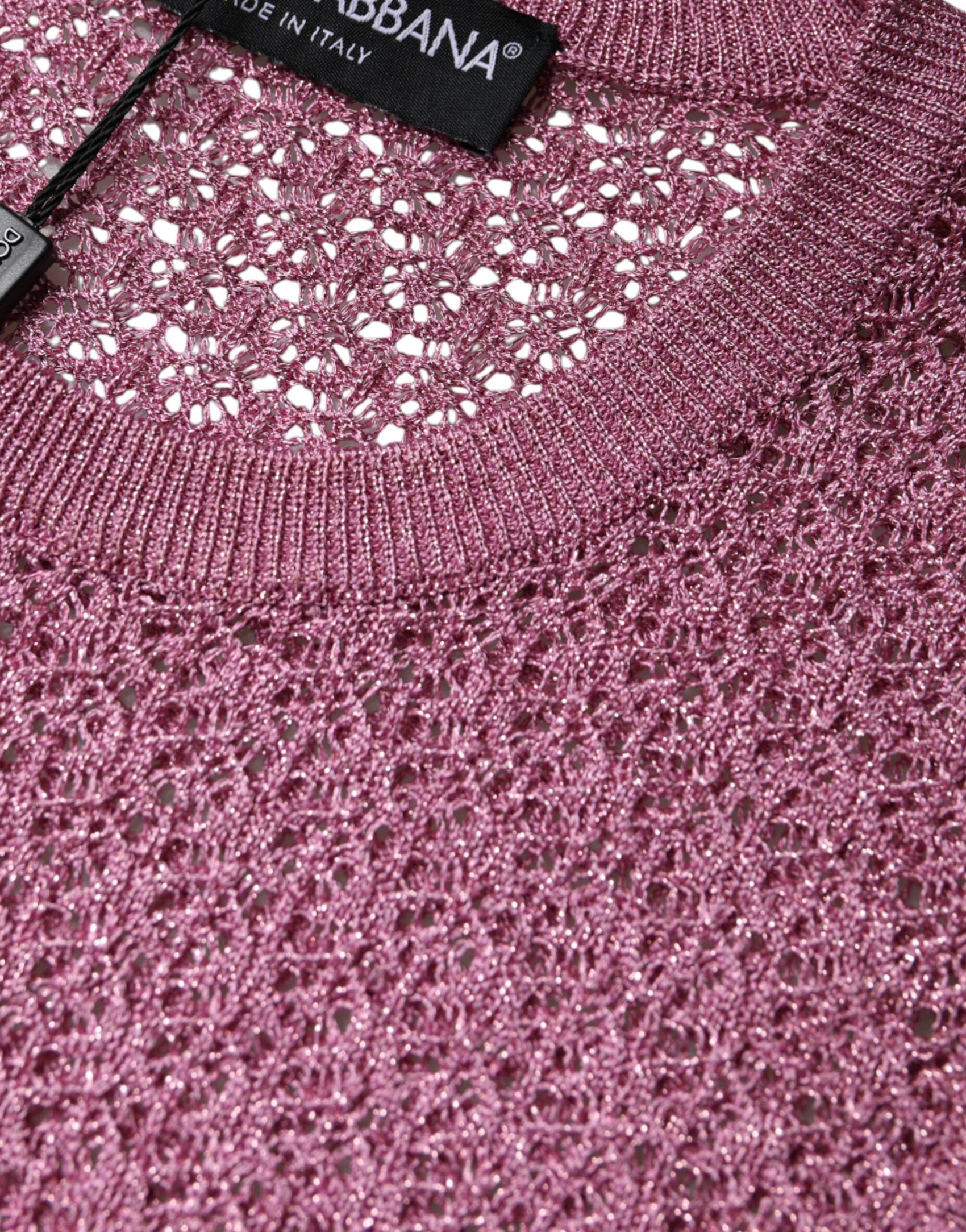 Canotta senza maniche in rete rosa trasparente