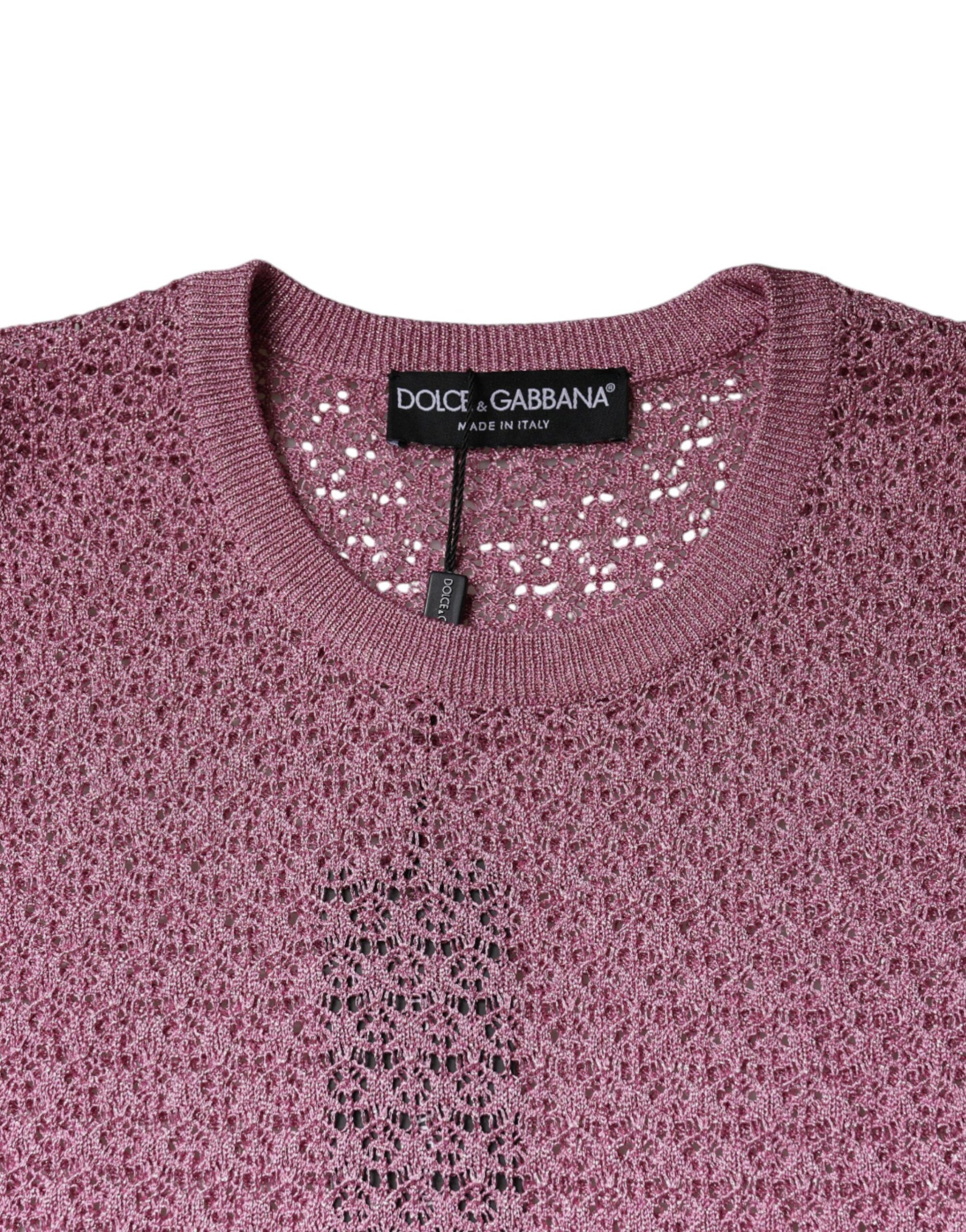 Canotta senza maniche in rete rosa trasparente