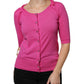 Maglione cardigan con bottoni in lana rosa