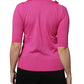 Maglione cardigan con bottoni in lana rosa