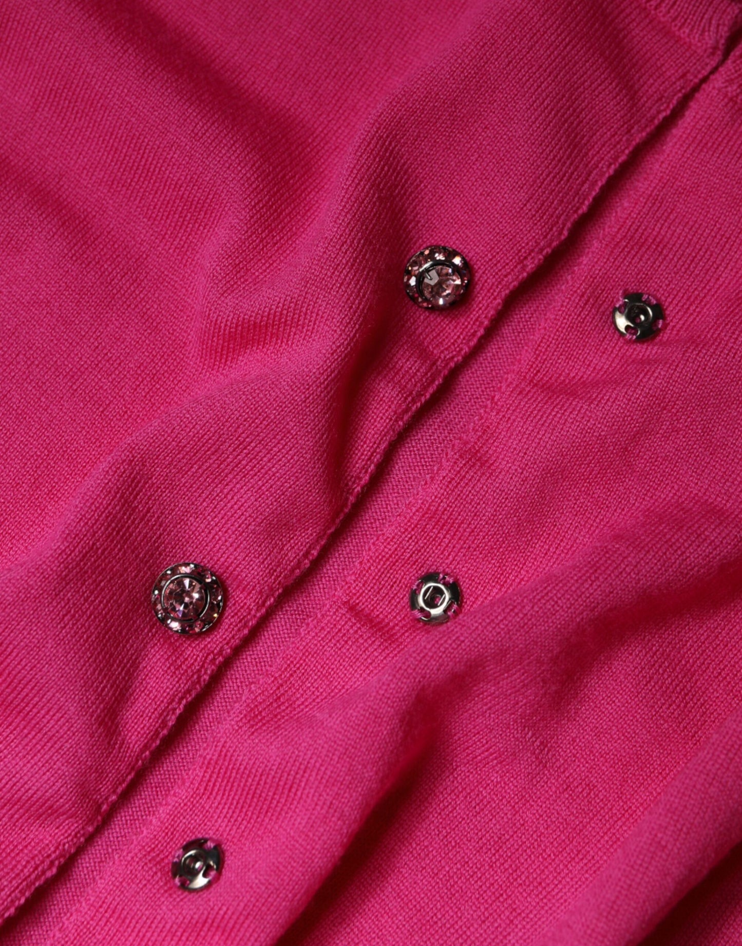 Maglione cardigan con bottoni in lana rosa