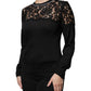 Top in pizzo floreale nero in seta